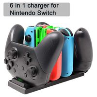6 In 1 Charger Dock for Nintendo Switch Joy-Con Controllers and Pro Con,Controller Charging Dock for Nintendo Switch