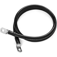 Black 6 Foot 2/0 AWG Battery Cable by Spartan Power Negative Only (6 FT 3/8" Ring Terminals)