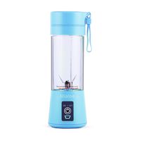 Portable 6 Blades in 3D Juicer Cup,Updated Version Rechargeable Juice Blender Magnetic Secure Switch Electric Fruit Mixer for Superb Mixing 380ml (Blue)