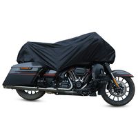 X AUTOHAUX Motorcycle Cover Lightweight Half Cover Outdoor Waterproof Rain Dust UV Protector Black XL for Most Full Dress Touring Cruiser