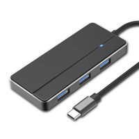 USB C Hub, JUANWE Type C Hub 4-Port USB 3.0 Ultra Slim Data Hub for MacBook, Mac Pro/Mini, iMac, Surface Pro, XPS, Notebook PC, USB Flash Drives, Hard Drive - Black
