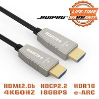 HDMI Fiber Cable RUIPRO 4K60HZ HDR 80 feet Light Speed HDMI2.0b Cable, Supports 18.2 Gbps, ARC, HDR10, HDCP2.2, 4:4:4, Ultra Slim and Flexible HDMI Optic Cable with Optic Technology (25m)
