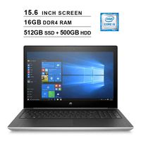 2019 Newest HP ProBook 450 G5 15.6 Inch HD Laptop (Inter Core i5-7200U up to 3.1GHz, 16GB DDR4 RAM, 512GB SSD (Boot) + 500GB HDD, Intel UHD Graphics 620, WiFi, Bluetooth, HD Webcam, Windows 10 Pro)
