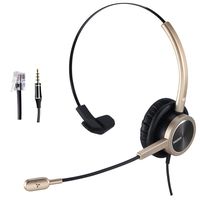 Phone Headset RJ9 for Office Call Center with Noise Cancelling Mic with Extra 3.5mm Connetor for Mobiles Compatible with Avaya Nortel Aastra Toshiba Phone