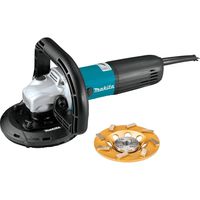 Makita PC5010CX1 5" SJSII Compact Concrete Planer with Dust Extraction Shroud and Diamond Cup Wheel