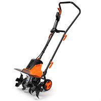 Electric Tiller, 13.5 Amp Tiller, Working Width 18'', Tilling Depth 8'', 6 Blades, Ergonomic&Foldable Handlebar, Adjustable Wheels, Light Weight, Low Noise, TGTL01A