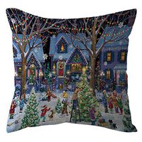 PLENTOP Christmas Pillow Covers Cushion Square Throw Pillow Decor Christmas Tree Cushion Cover