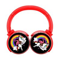 DNpni Flamingo Bird Riding Unicorn Bluetooth Headphones Wireless Deep Bass Headsets On Ear HiFi Bluetooth Earphones Red