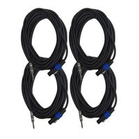 Seismic Audio - SASPT14-50 (4 Pack) - 50 Foot Speakon to 1/4" PA DJ Speaker Cable - 2 Conductor - 14 Guage
