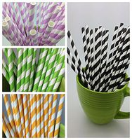 5 Stripes Paper Straws - Party DIY, Mason Jars, Baby Shower, Wedding 125 straws