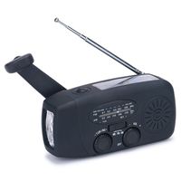 [Upgrade] Tiemahun Emergency Solar Hand Crank Dynamo NOAA WB AM/FM Radio Hurricane Camping Survive Kit with 3-LED Flashlight 1000mAh Power Bank 088FS (Black)