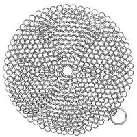 7” Cast Iron Cleaner 316L Stainless Steel Chainmail Scrubber for Cast Iron Pan Pre-Seasoned Pan Dutch Ovens Waffle Iron Pans