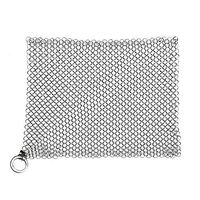iUnisy Stainless Steel Kitchenware Cleaner Cast Iron Cleaner Chainmail Scrubber Silvery Silver 86 Square Stainless Steel Brush Pot