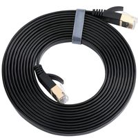 Cat 7 Ethernet Cable 80 ft, Shielded Slim Flat Internet Network Computer Patch Cord Cat7 High Speed LAN Network Patch Cord - Faster Than Cat5e/Cat5/cat6 Network(80FT(25M), Black)