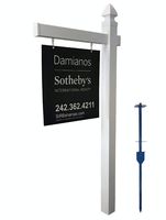 4Ever Products Vinyl PVC Real Estate Sign Post - White - 6' Tall Post