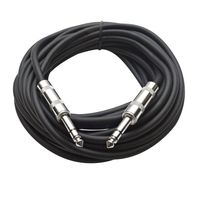 Seismic Audio - SATRX-25Black - 25 Foot Black 1/4" TRS Patch Cable - Balanced Cord - Effects