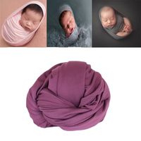 Fashion Cute Newborn Baby Photography Shoot Blanket Backdrop Luxury Stretch Wraps for Boys Girls Baby Photo Props(Grape Purple)