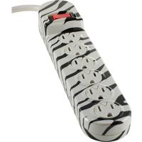 GE 14835 Power Strip, 6 Outlet Zebra Pattern