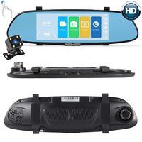 Sikye 7'' HD 1080P Dual Lens Vehicle Rearview Mirror Camera Recorder Car DVR Dash Cam,Night Vision