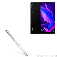 Huawei P30 Lite Stylus Pen, BoxWave [AccuPoint Active Stylus] Electronic Stylus with Ultra Fine Tip for Huawei P30 Lite - Metallic Silver
