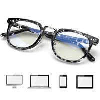 TJUTR Blue Light Blocking Glasses Unisex Clear Lens Anti Eyestrain for Reading/Gaming/Phones (Black Floral Frame/Blue Light Blocking Lens)