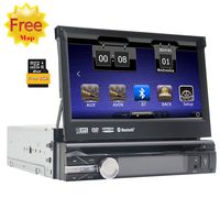 Eincar 7Inch Dash Car Radio Stereo with Single 1 din Autoradio Bluetooth CD DVD Player Free 8GB GPS Map Card Headunit Support FM AM RDS Receiver Windows System+ Free Reverse Camera