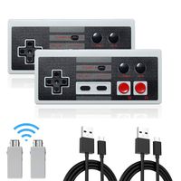Wireless NES Mini Classic Rechargeable Controller,NES Wireless Gamepad for Nintendo Mini NES Classic Edition, Wireless Joypad & Gamepads Controller (2 Pack)