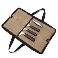 Small Chefs Knife Case(4 slots), Heavy Duty Waxed Canvas Waterproof Knife Bag with Handles, Lightweight Knife Roll for Men&Women, Perfect Gift for Meat Cleaver, Japanese Knife Set