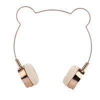 SOMOTOR Bluetooth Headphones Over Ear Wireless Panda Headphone Wireless Headset, Bear Ear, Cute and Fashionable Style Rose Gold Built-in Mic, for Girls