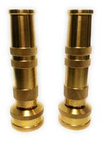 4" Garden Hose Brass Nozzle Set (2 Pack), High Pressure, Heavy Duty, Lead-Free, Leak-Free, Extra 10 Washers, for Watering Plants, Cleaning, Car Washing and Showering Pets.