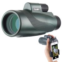 Landove 12X50 High Power Monocular-BAK4 Prism Single Hand Focus and Waterproof Fog-Proof Scope with Quick Set Phone Holder-for Hunting Bird Watching Camping Hiding and Other Outdoors Activities