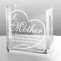 KATE POSH A Mother is she who can take The Place of All Others but Whose Place no one Else can take - Engraved Keepsake and Paperweight, Mother's Day, Mother of The Bride, Mother of The Groom Gifts