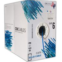 Cat6 1000ft CMP Plenum Rated 550 Mhz 23 AWG (Fluke Test Pass) Bulk Ethernet Cable Blue