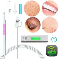 Ear Endoscope WiFi, Mouth Oral Endoscope Tools USB Ear Cleaning Otoscope Inspection Camera Portable Wireless HD Borescope with Earpick,Earwax Removal Suitable for Android IOS 720P