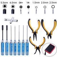 Hobbypark 11 in 1 Professional Multi RC Tools Kits Box Set Screwdriver Pliers Wrench Repair for RC Car Multirotors Airplane Boat