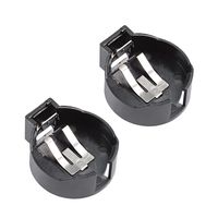 uxcell 2 Pcs CR2477 Horizontal Coin Button Battery Holder Black Container Case
