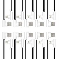 Charging Cables, LoveniMen 4FT [1.2M] USB Phone Charger, 90 Degree Bend Port Connector Nylon Braided Wires Leads Data Lines Compatible with XS MAX XR X 8 8plus 7 Plus 6s Plus 6 Plus 5 5s 5C SE 10 Pack