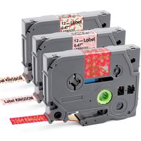 Label KINGDOM Replace TZ TZe Standard Laminated Color Label Tapes, Compatible with Brother P-Touch PT-D200 PT-D210 PT-1000 PT-1750 Label Maker, 12mm x 8m, 1/2 Inch x 26.2 Feet, 3-Pack