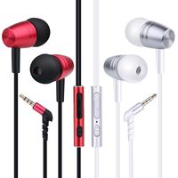 Earbud Earphones, Costyle 2 Pack 3.5mm Wired In ear Noise Isolating Headphones with TPE Cord Microphone Volume Control Remote Button Compatible for iPhone 8 7 6 Plus, HTC One, LG, Walkman (Red, White)