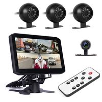 VSYSTO Truck Dash Cam Backup Camera Recorder DVR 7.0'' Quad Split Monitor with Front/Rear/Side 4CH Cameras Infrared Night Vision Waterproof Rear View for Trailer/Bus/RV/Pickups/Camper