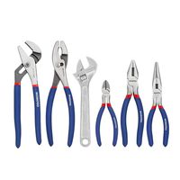 WORKPRO W001329A 6Piece Pliers & Wrench Set (10" Water Pump Pliers, 10" Slip Joint Pliers, 8" Long Nose Pliers, 8" Linesman Pliers, 6" Diagonal Pliers, 8" Adjustable Wrench) for DIY & Home Use