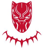 Black Panther Vinyl Sticker Decals for Car Bumper Window MacBook pro Laptop iPad iPhone (7" x 5.9", Red)