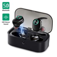 Wireless Earbuds, Bluetooth 5.0 Headphones 3D Stereo Sound Deep Bass in-Ear Earphones Built-in Mic Headsets with Charging Case for Running Sports (24H Playtime, IPX6 Waterproof, One-Key Control)