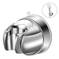 Suction Cup Shower Head Holder, Bathroom Adjustable Handheld Shower Head Holder with with Suction Cup Adhesive - Up and Down 3 Angles Adjustments - NO Drill Tool Free Shower Bracket (1)