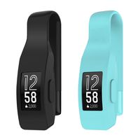 EEweca 2-Pack Clip for Fitbit Inspire or Inspire HR Holder Accessory, Black+Teal
