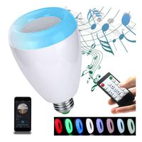 LED Light Bulb,Wireless Bluetooth Dimmable Lamp Bulb Speaker, E27 Base RGB Multicolor Changing LED Music Smart Bulb Light for iPhone, iPad and Android Phone.(White)