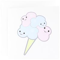 Cute Kawaii Cotton Candy - Greeting Cards, 6 x 6 inches, set of 12 (gc_102695_2)