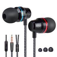Earbuds Ear buds Earphones with Microphone Mic Wired Noise Isolating Headphones Earbuds Stereo In Ear Ear Buds Compatible iPhone iPod iPad Samsung Android Smartphones Tablet Laptop 3.5mm Jack