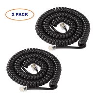 Telephone Handset Cord, 2 Pack Landline Handset Cord Cable (7.5Ft Uncoiled, 1.5 Ft Coiled) Telephone Accessory