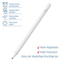 Stylus Pen for iPad with Palm Rejection Rechargeable Touch Switch iPad Stylus High Precise iPad Pencil for Drawing & Writing on iPad,White
